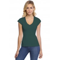 T-shirt col V manche courte cape en modal SYLVIA02