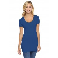 T-shirt long col rond manches courtes en modal ZAZA08