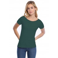 T-shirt col bateau manches courtes courtes en modal DOMI03