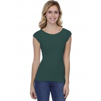 T-shirt col bateau doublé devant manches courtes en modal DORIS02