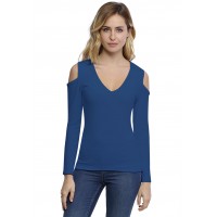 T-shirt col V épaules nues manches longues en modal ALBA05