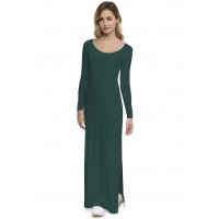 Robe longue col rond manches longues en modal ECLIPSE