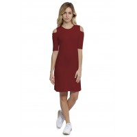 Robe col rond épaules nues manches courtes en modal LUNA