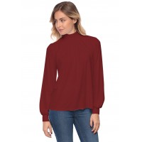 Tee-shirt col montant plissé manches longues SANDY