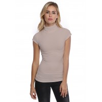 T-shirt col roulé manches courtes capes en modal CINDY02