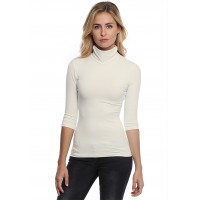 T-shirt col roulé manches 3-4 en modal CINDY04
