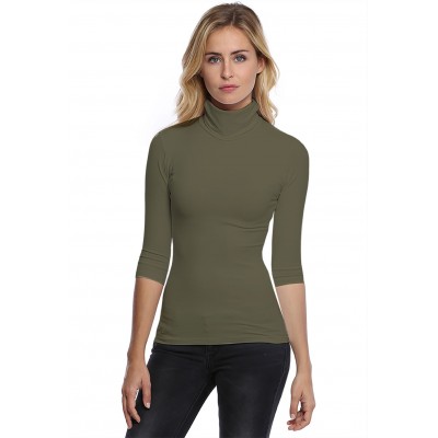 T-shirt col roulé manches 3-4 en modal CINDY04