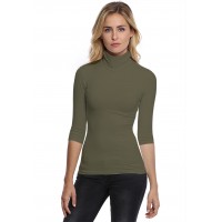 T-shirt col roulé manches 3-4 en modal CINDY04