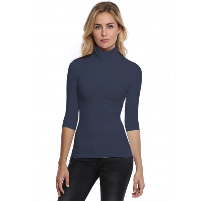 T-shirt col roulé manches 3-4 en modal CINDY04