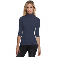 T-shirt col roulé manches 3-4 en modal CINDY04