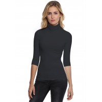 T-shirt col roulé manches 3-4 en modal CINDY04