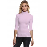 T-shirt col roulé manches 3-4 en modal CINDY04