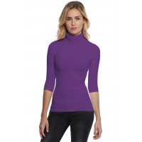 T-shirt col roulé manches 3-4 en modal CINDY04