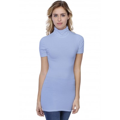 T-shirt long col roulé manches courtes en modal CINDY08
