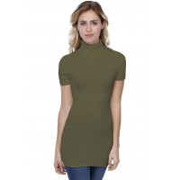 T-shirt long col roulé manches courtes en modal CINDY08