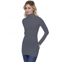 T-shirt long col roulé manches longues en modal CINDY10