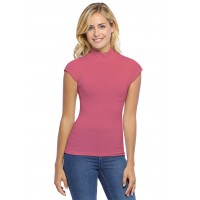 Tee-shirt col montant et petites manches capes en modal PENNY02