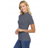 Tee-shirt col montant et manches courtes en modal PENNY03