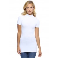 Tee-shirt long col montant et manches courtes en modal PENNY08