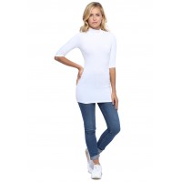 Tee-shirt long col montant et manches 3-4 en modal PENNY09