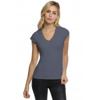 T-shirt col V manches courtes capes en modal JUNE02