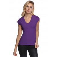 T-shirt col V manches courtes capes en modal JUNE02