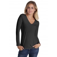 T-shirt col V manches longues en modal JUNE05