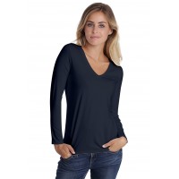 T-shirt col V manches longues en modal JUNE05