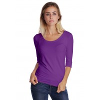 T-shirt col rond manches 3-4 en modal JOE04
