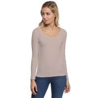 T-shirt col rond bande rapportée manches longues en modal JOE05