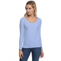 T-shirt col rond bande rapportée manches longues en modal JOE05
