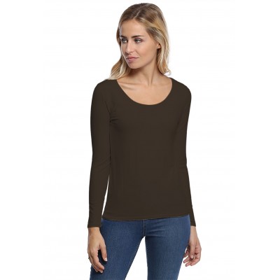 T-shirt col rond bande rapportée manches longues en modal JOE05