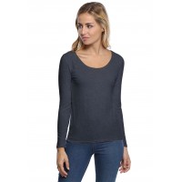 T-shirt col rond bande rapportée manches longues en modal JOE05