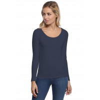 T-shirt col rond bande rapportée manches longues en modal JOE05