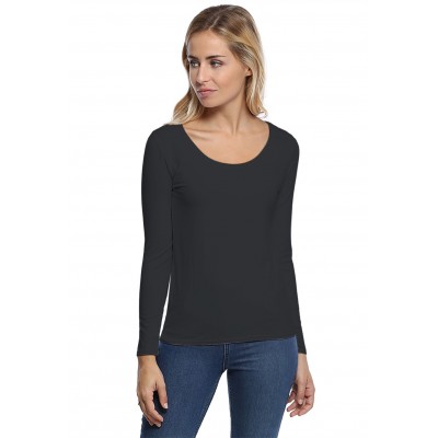 T-shirt col rond bande rapportée manches longues en modal JOE05