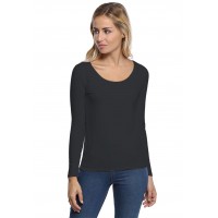 T-shirt col rond bande rapportée manches longues en modal JOE05