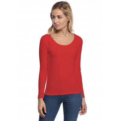 T-shirt col rond bande rapportée manches longues en modal JOE05