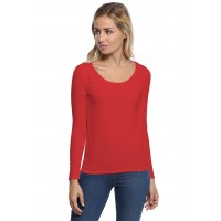 T-shirt col rond bande rapportée manches longues en modal JOE05