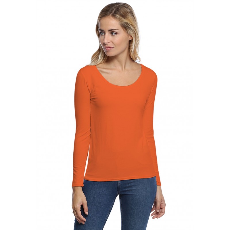 T-shirt col rond bande rapportée manches longues en modal JOE05 T-shirt col rond bande rapportée manches longues en modal JOE05