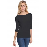 T-shirt col bateau manches 3-4 en modal DOMI04