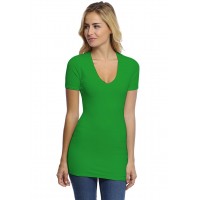 T-shirt long col V manches courtes en modal SYLVIA08