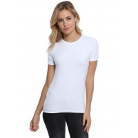 T-shirt coupe droite col ras du cou bande rapportée en modal SACHA03