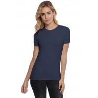 T-shirt coupe droite col ras du cou bande rapportée en modal SACHA03