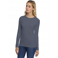 T-shirt coupe droite col ras du cou manches longues en modal SACHA05