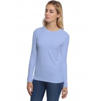 T-shirt coupe droite col ras du cou manches longues en modal SACHA05