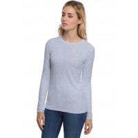 T-shirt coupe droite col ras du cou manches longues en modal SACHA05