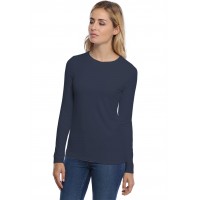 T-shirt coupe droite col ras du cou manches longues en modal SACHA05