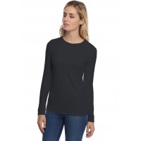 T-shirt coupe droite col ras du cou manches longues en modal SACHA05