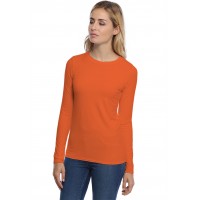 T-shirt coupe droite col ras du cou manches longues en modal SACHA05