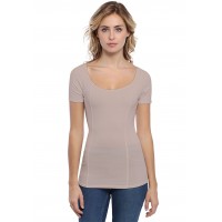 T-shirt avec surpiqures manches courtes en modal CATE03